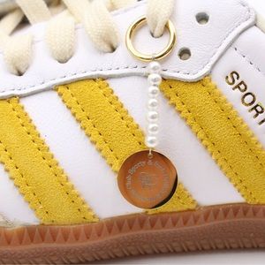 Adidas Samba Sporty & Rich OG  White  Bold Gold Cream Mens 7/Wmns 8